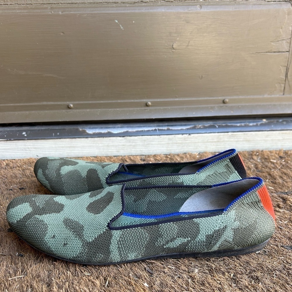 Rothy's The Loafer Olive Green Camo Print Women's Size 10 Flats Ballet Flats
